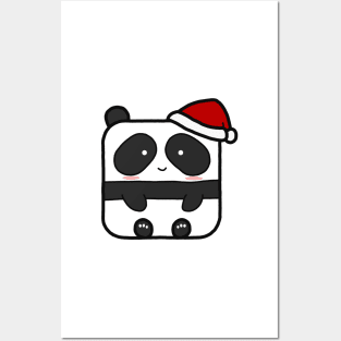 Funny Square Panda Christmas Posters and Art